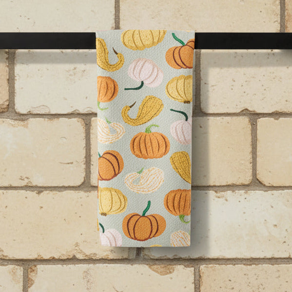 Pumpkins &amp; Gourds Geometry Tea Towel