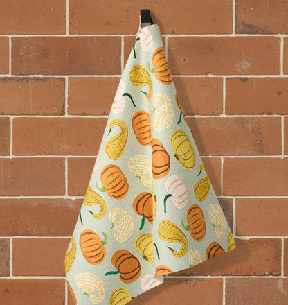 Pumpkins &amp; Gourds Geometry Tea Towel