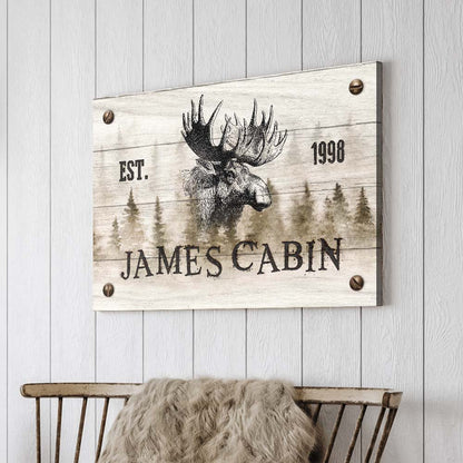 Personalized Family Moose Cabin Sign