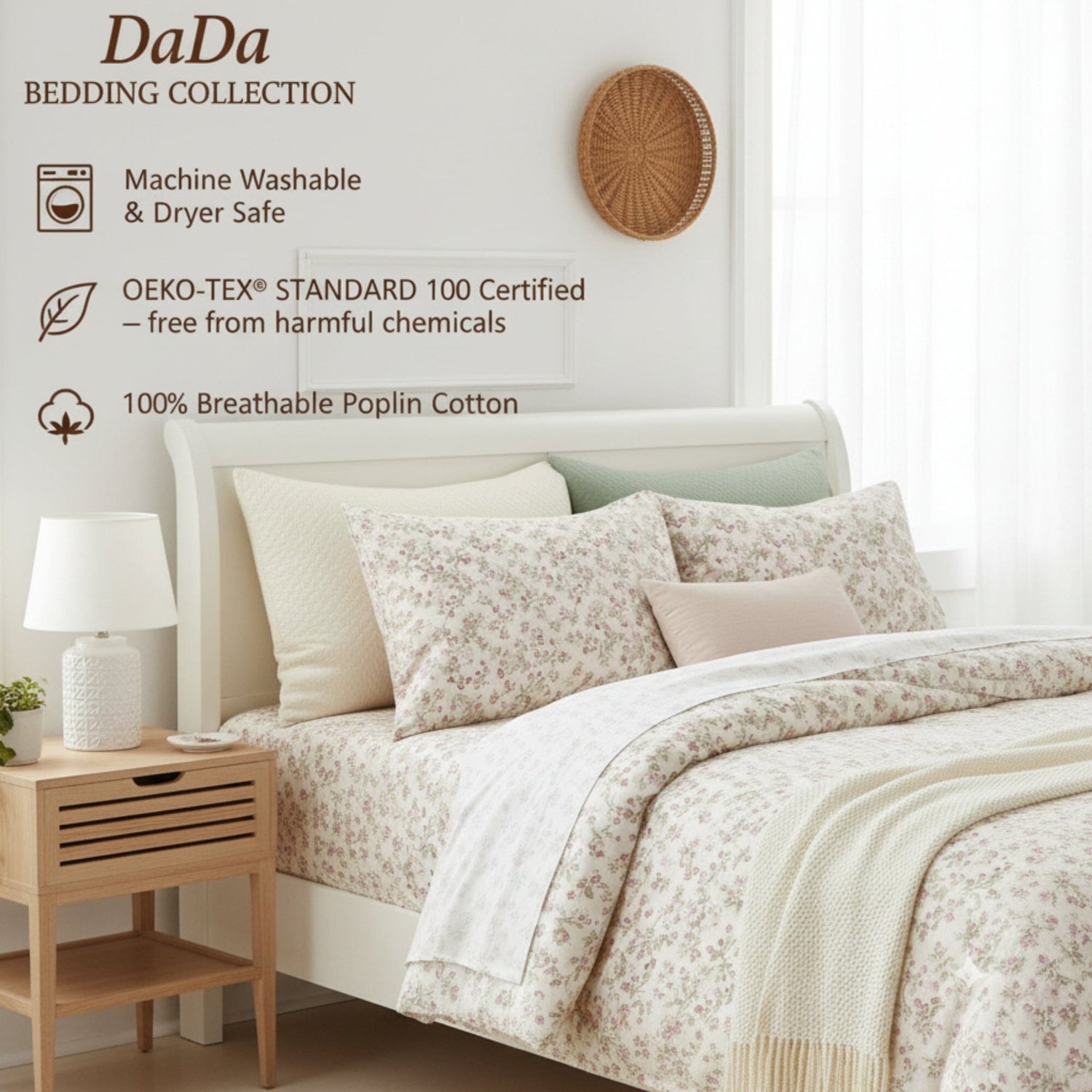 100% Cotton Coquette Sheet Set - Dainty Floral