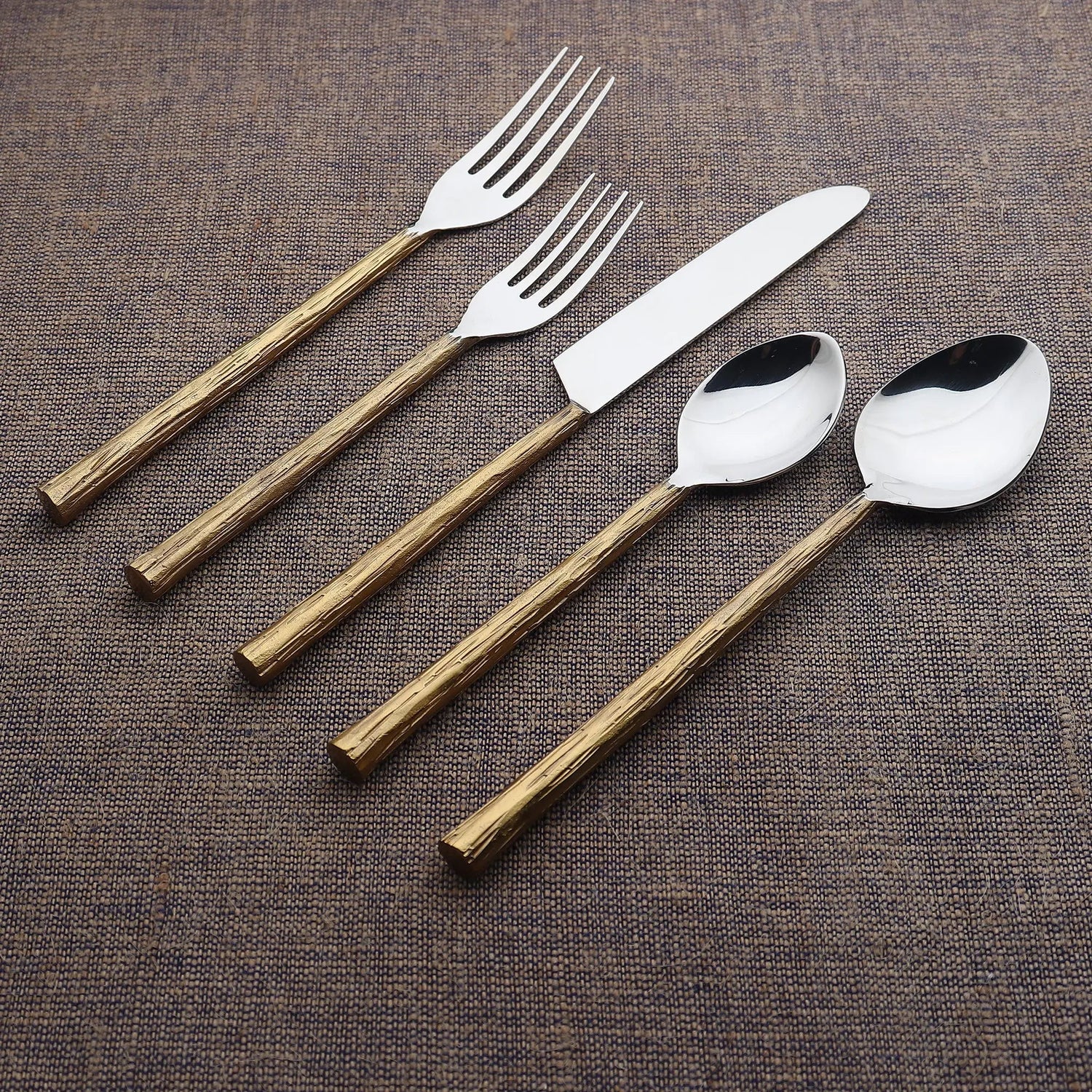 Vinear Flatware in Copper or Gold - 5 Pc, 20 Pc