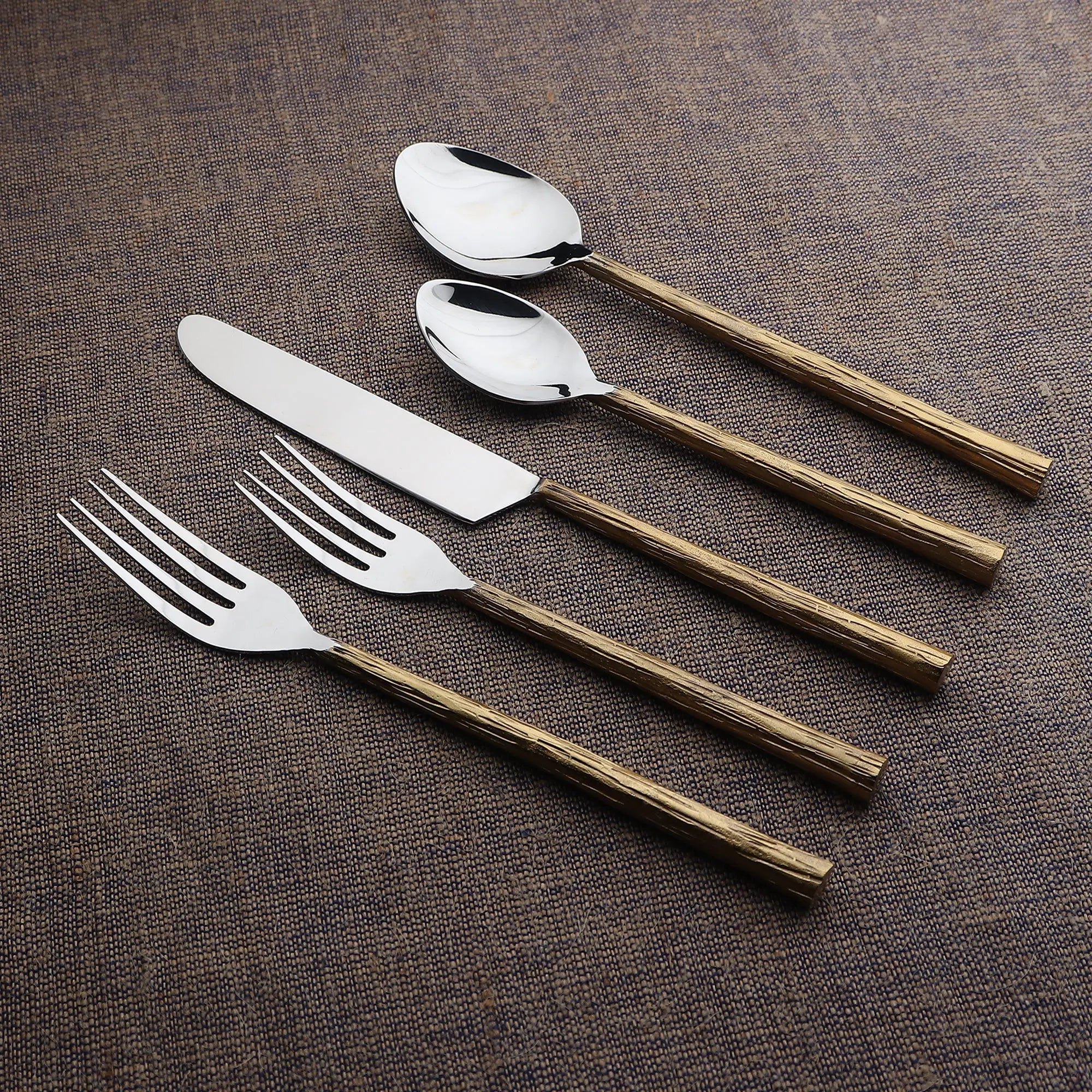 Vinear Flatware in Copper or Gold - 5 Pc, 20 Pc