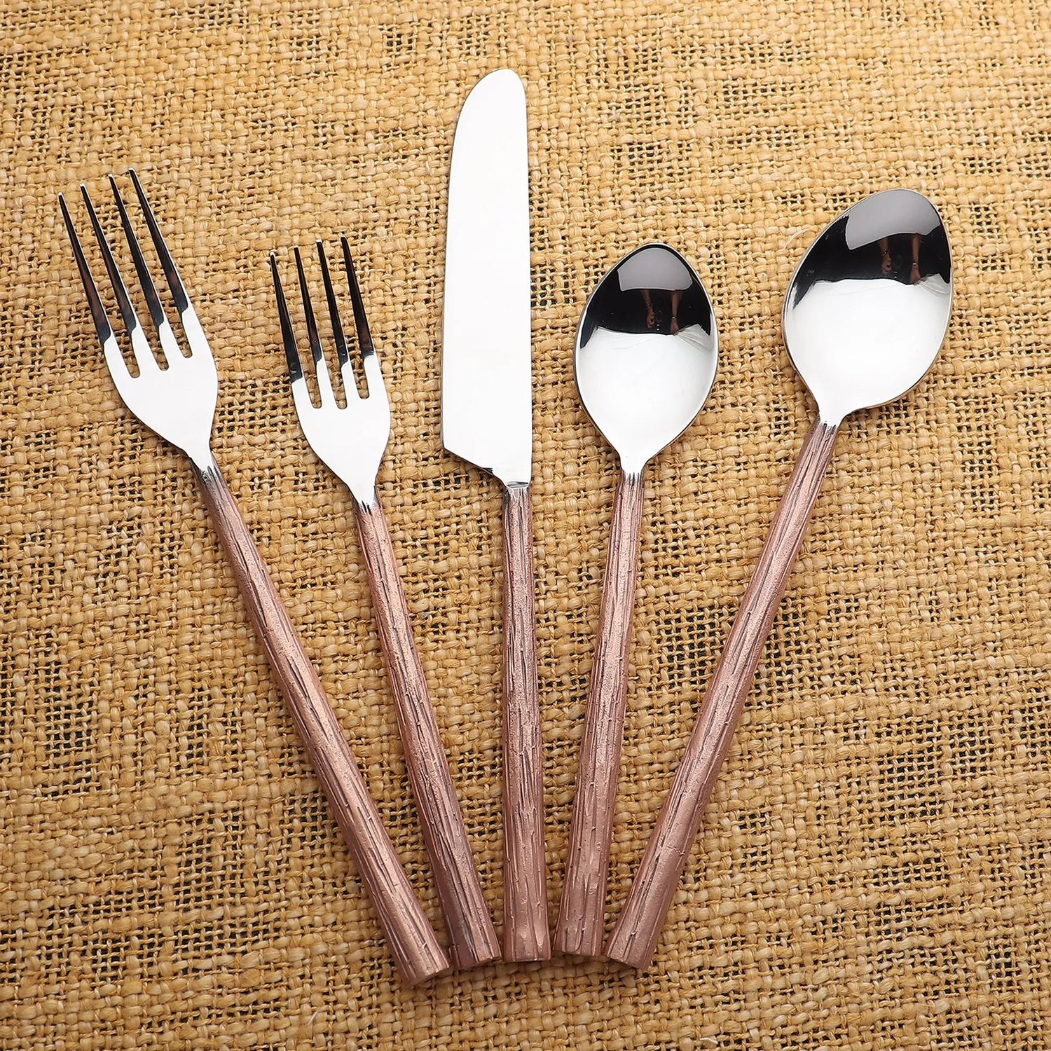 Vinear Flatware in Copper or Gold - 5 Pc, 20 Pc