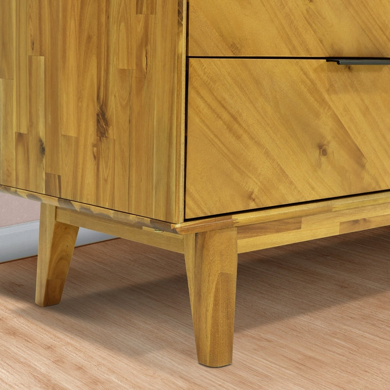 Veyron Acacia 6 Drawer Dresser in Walnut or Oak Finish