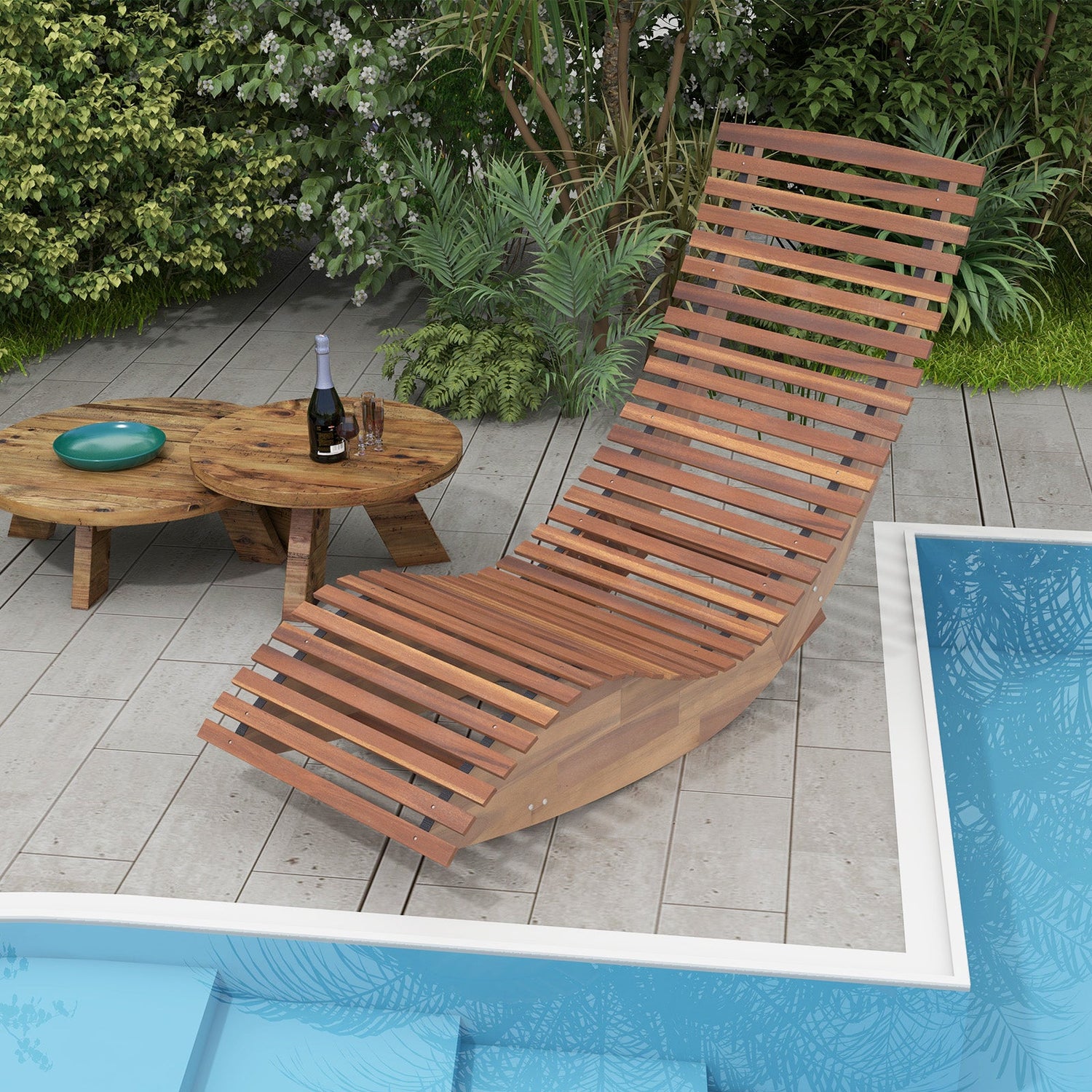 Outdoor Acacia Wood Rocking Chair