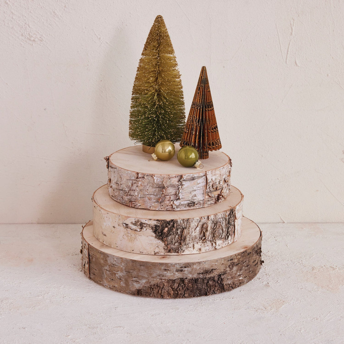 Natural Birch Wood Slice Display Risers