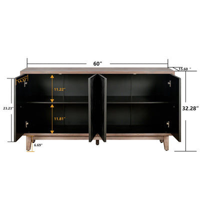 Two-Tone Mid Century Diamond Sideboard - 60"