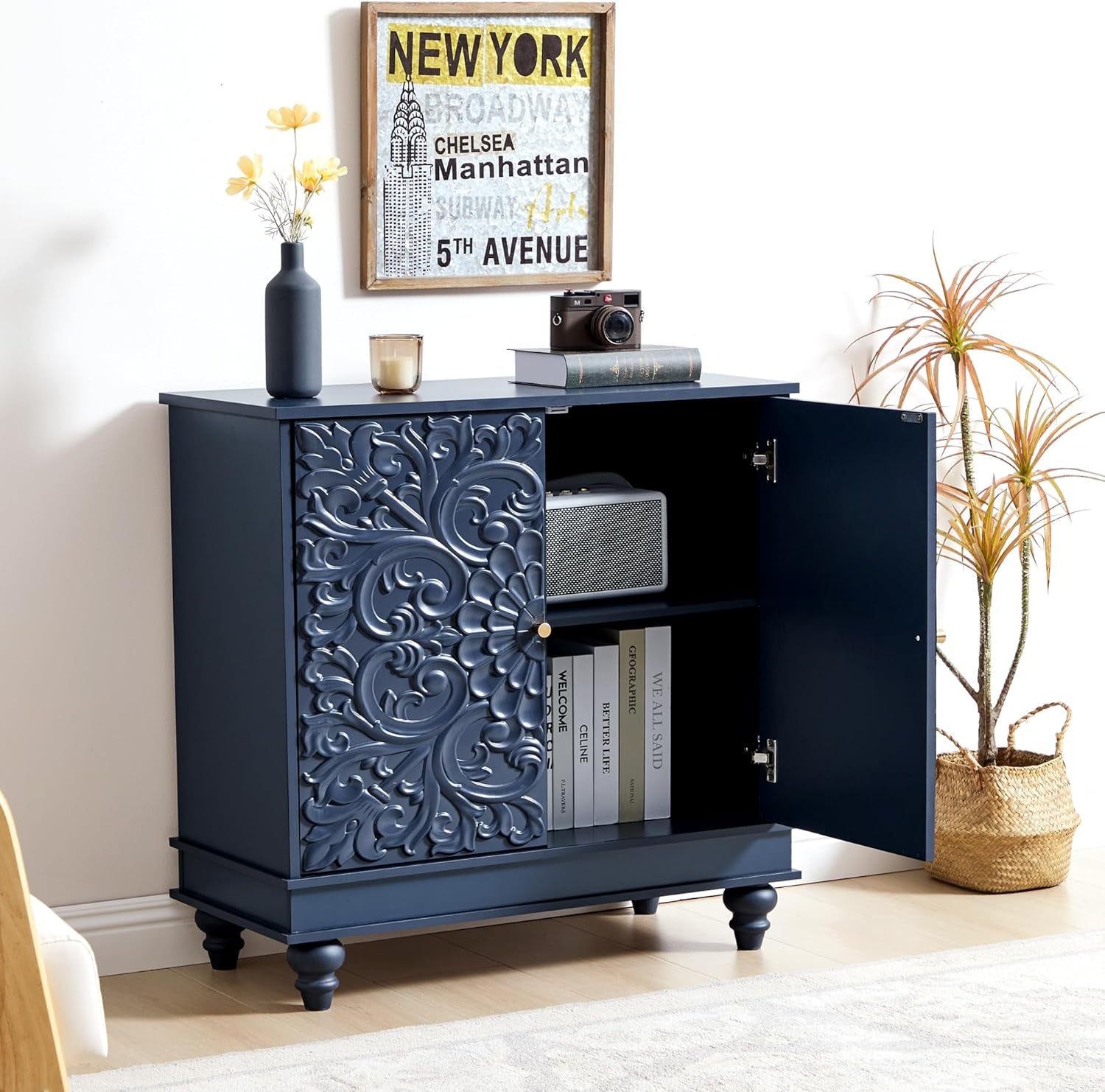 Midnight Blue Accent Cabinet