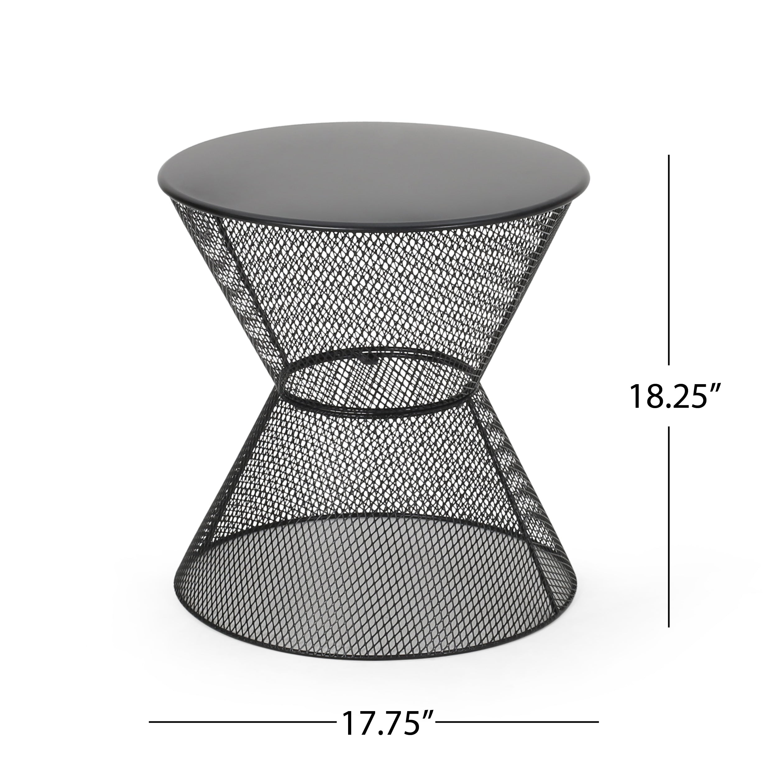 NEVADA Indoor/Outdoor Side Table in Matte Black Mesh Finish