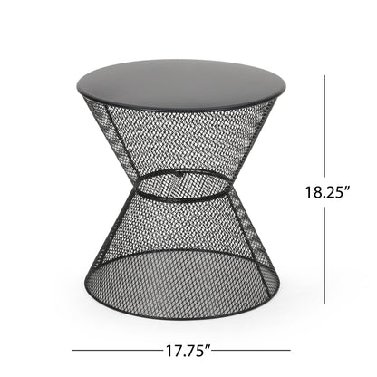 NEVADA Indoor/Outdoor Side Table in Matte Black Mesh Finish