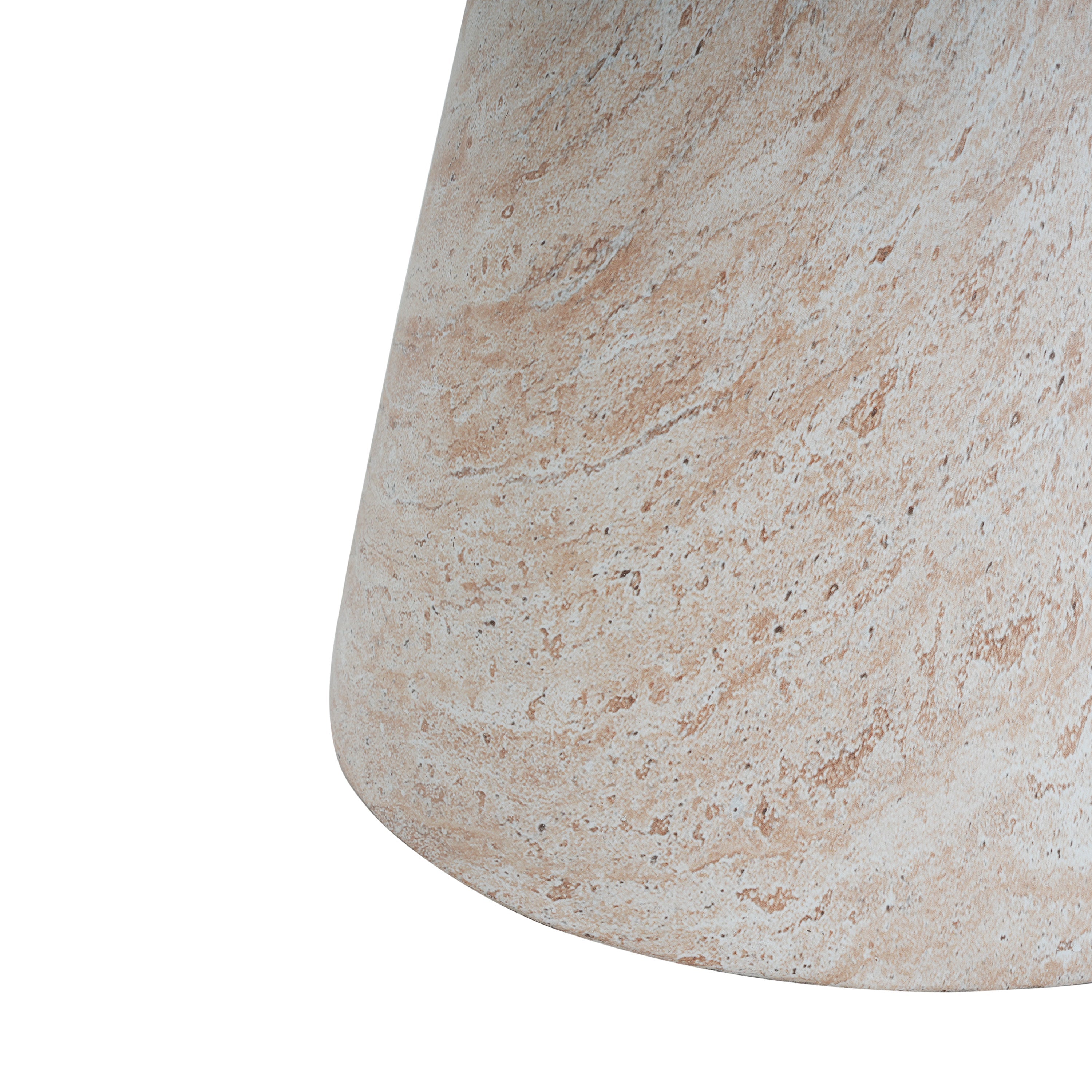 Outdoor/Indoor Lightweight Concrete Side Table in Travertine Finish