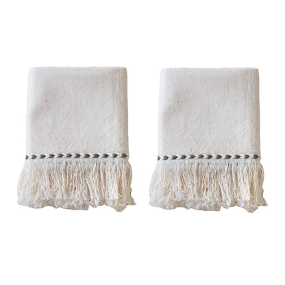 Gray Braid Detail Napkin | Set of 2