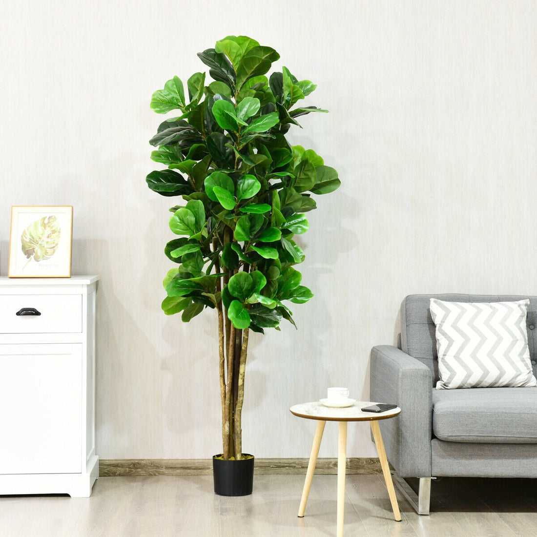 6 Ft Artificial Indoor-Outdoor Fiddle Leaf Fig Tree