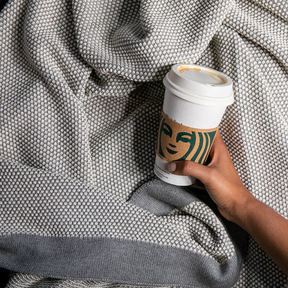 Eka Stipple Organic Cotton Throw Blanket