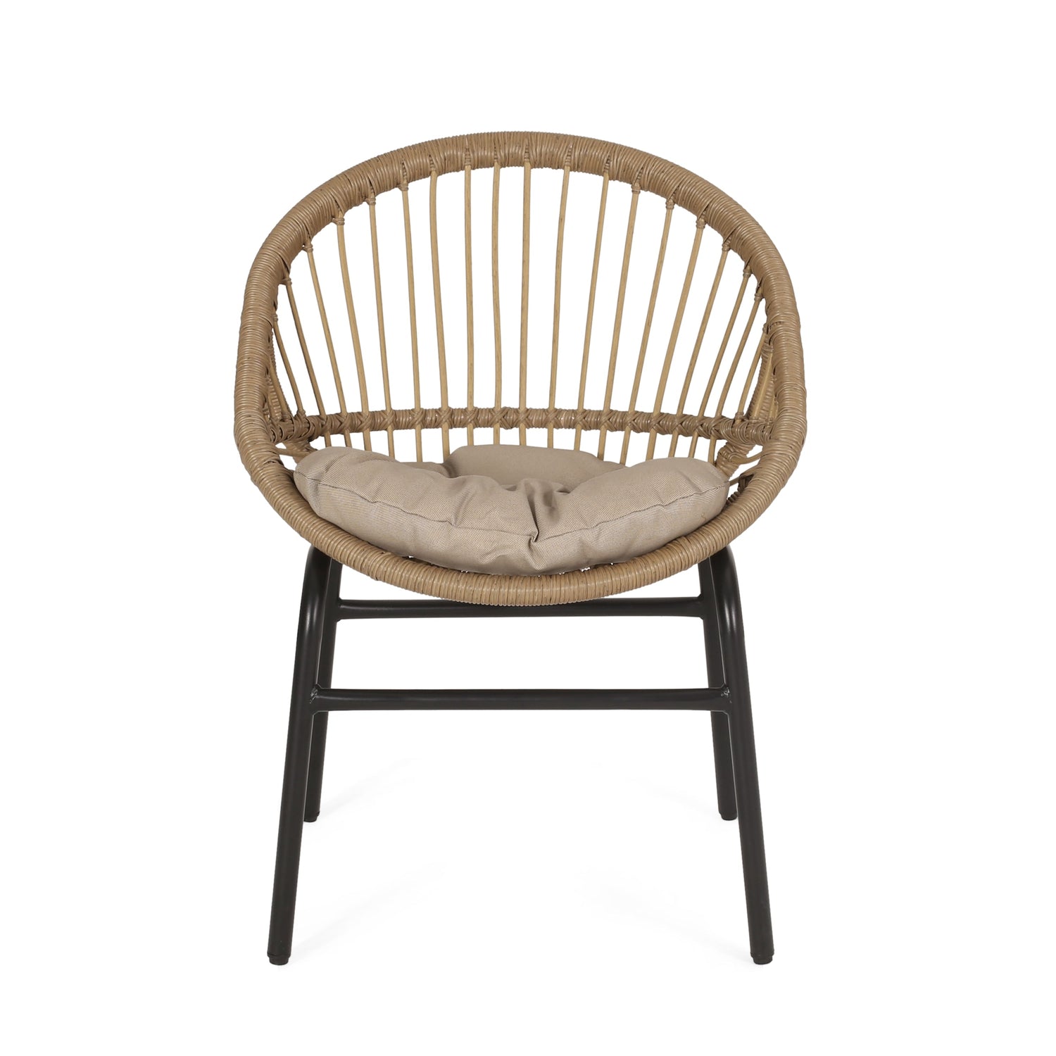 Outdoor Accent Chair with Curved Back - Set of 2