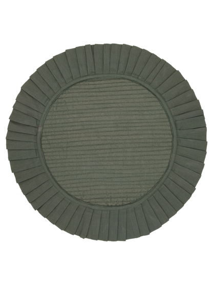 Olive Ruffle Circle Placemat | Set of 2