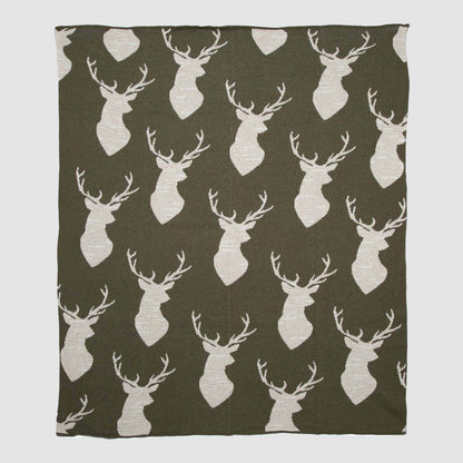 Oh Deer - Cotton Sustainable Knit Throw Blanket