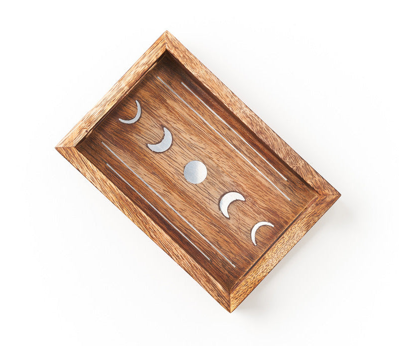 Jyotisha Celestial Wooden Tray with Brass Inlay