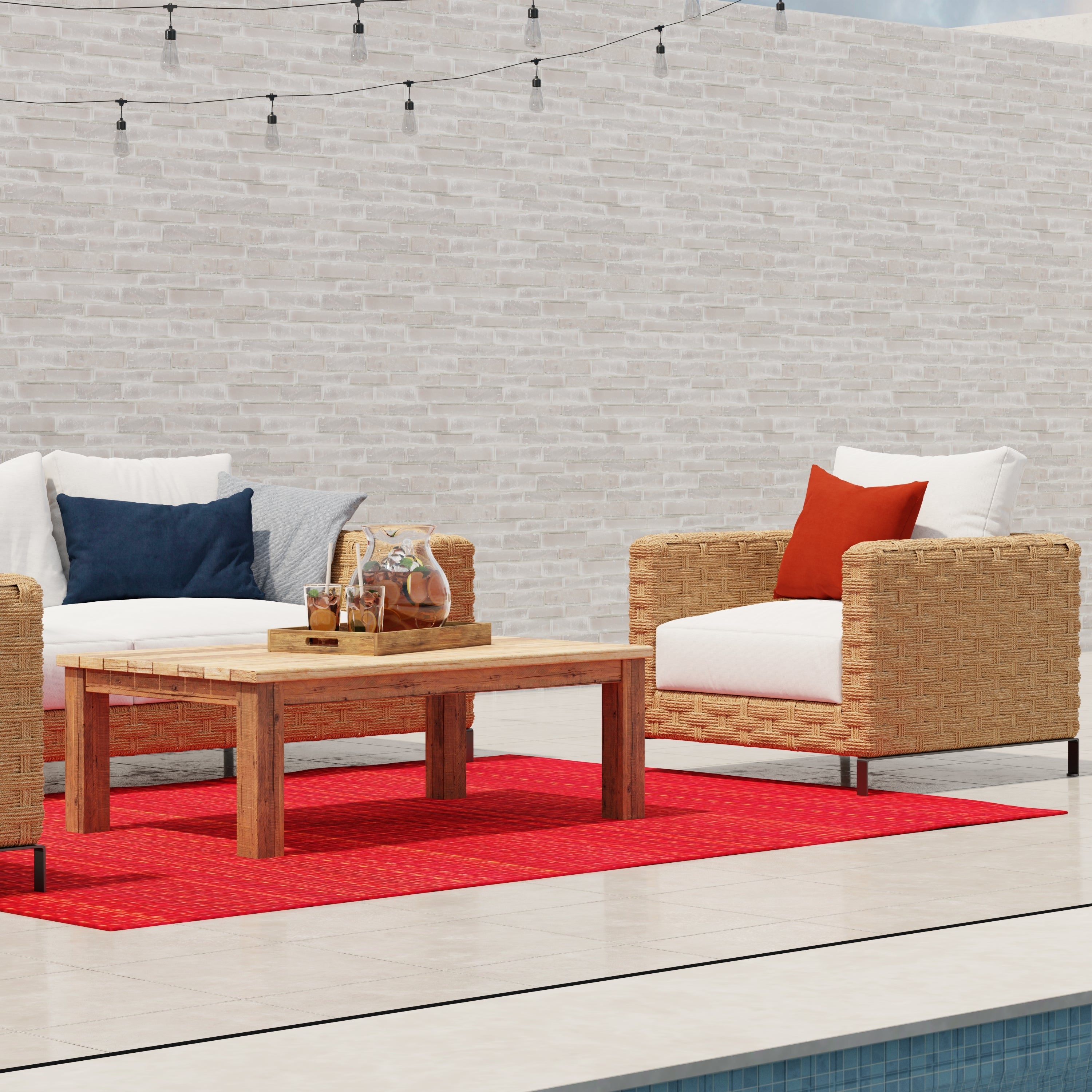 Mixed Red Outdoor Mat