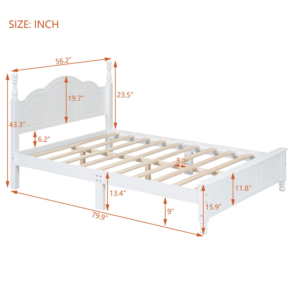 Full Size Farmhouse Bed Frame in White