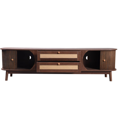 Modern Mid Century Rattan TV Stand