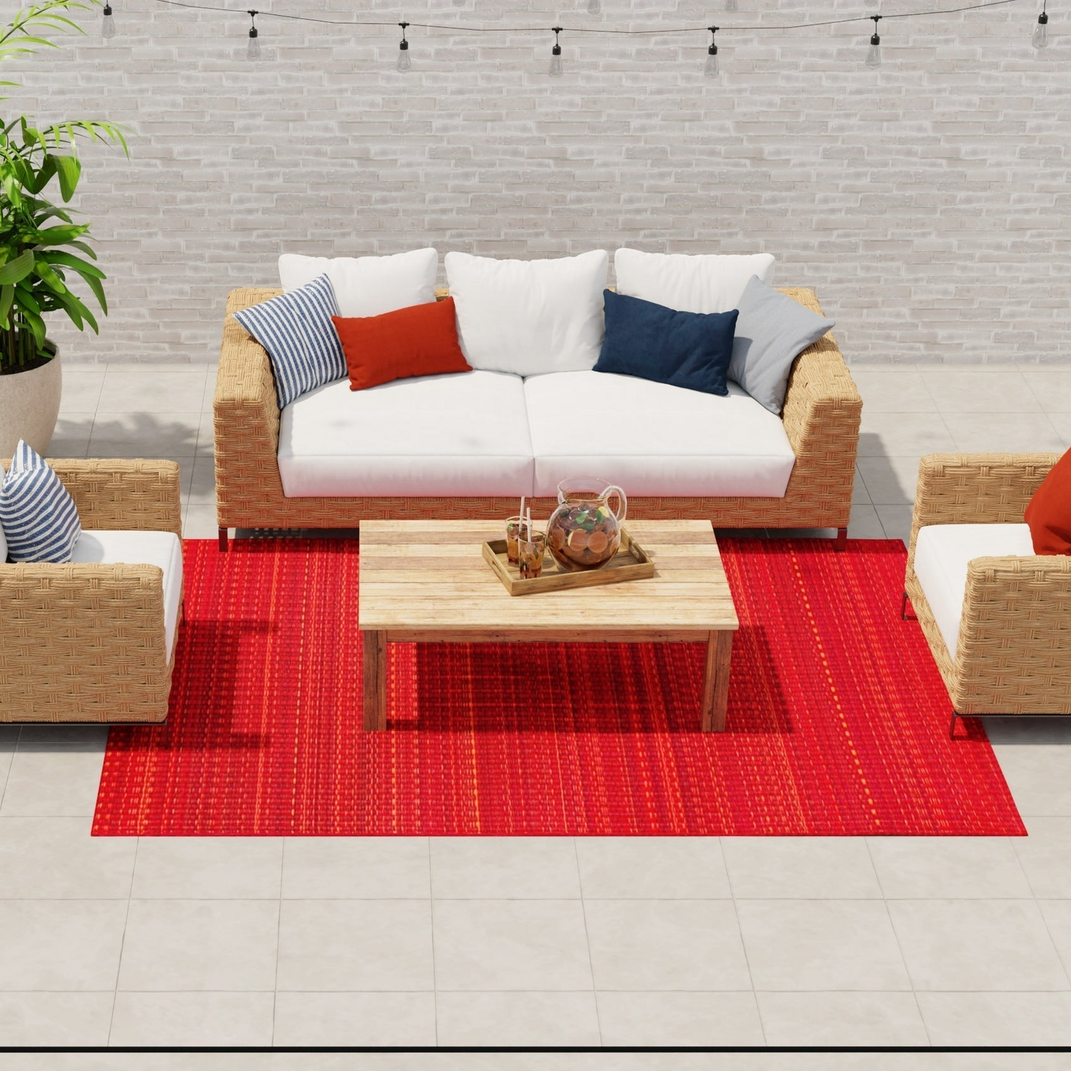 Mixed Red Outdoor Mat