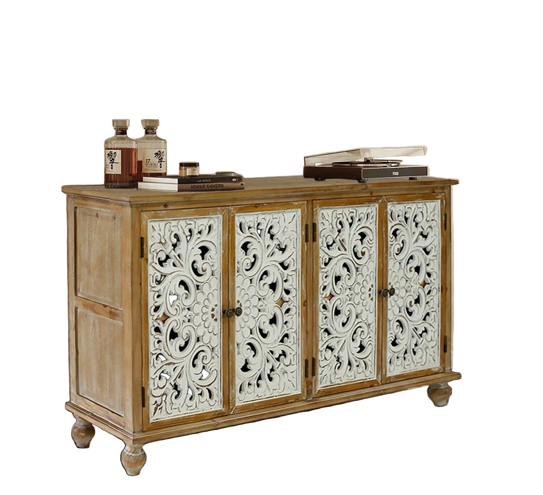 Handcrafted Accent Cabinet With 4 Doors