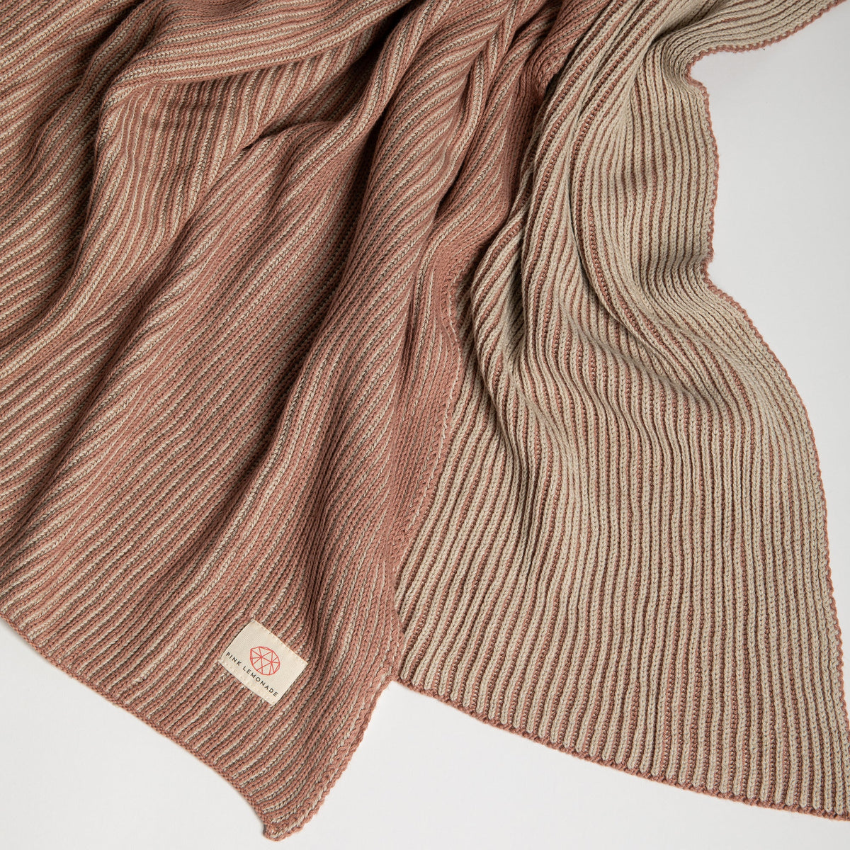 Ribbed Organic Cotton Knit Throw Blanket