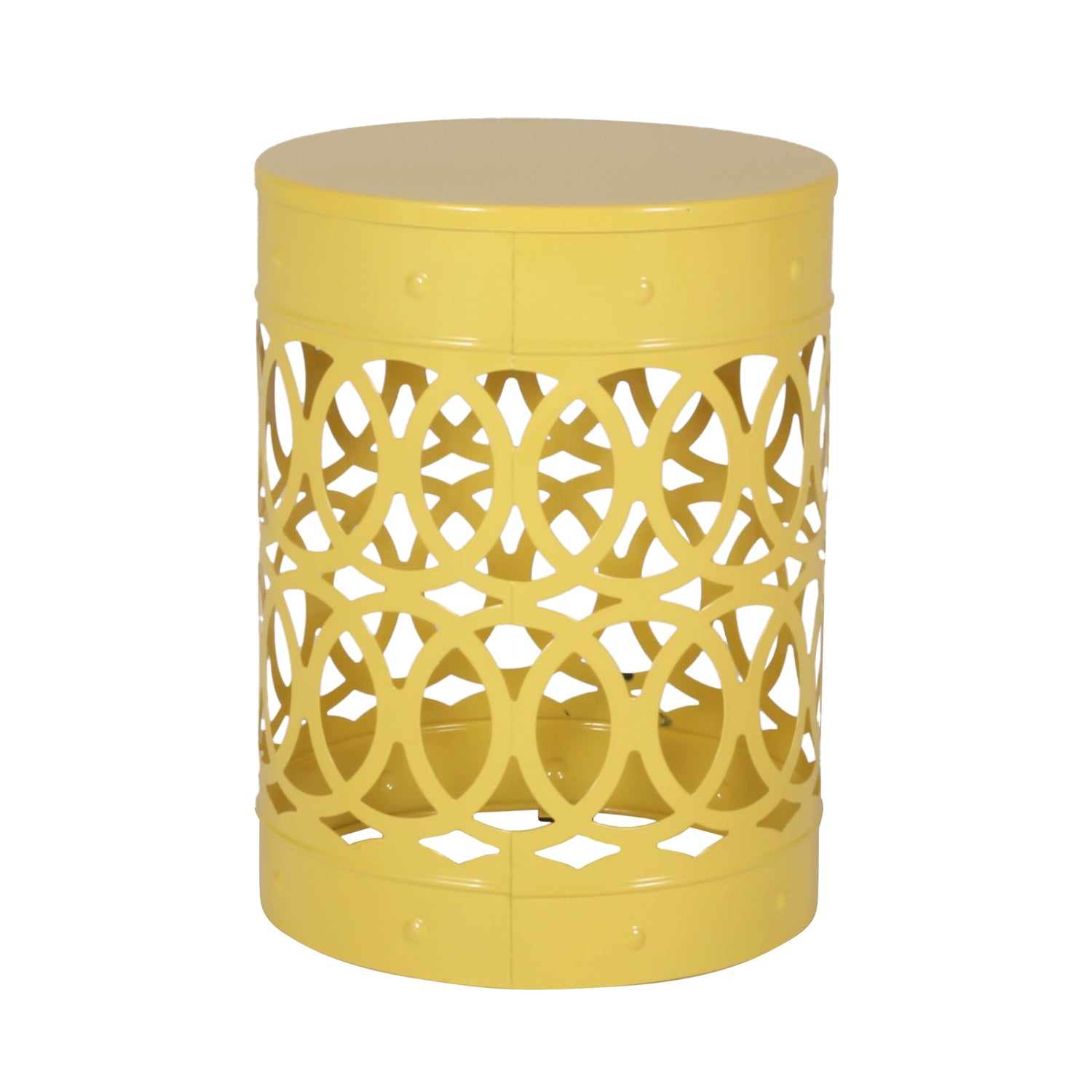 Set of 2 Outdoor Metal Accent Tables - Yellow