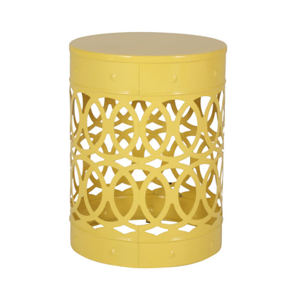 Set of 2 Outdoor Metal Accent Tables - Yellow