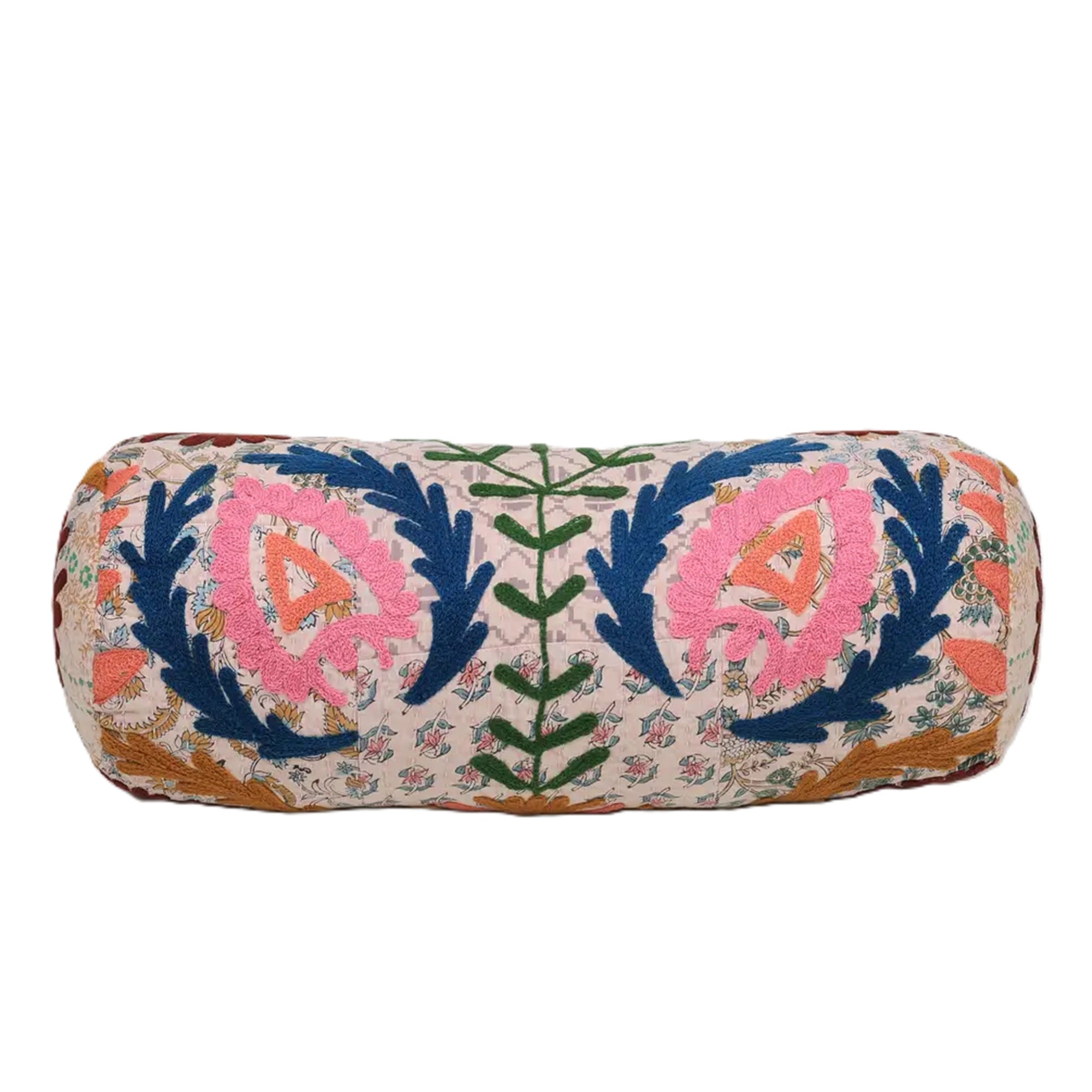 Kantha Gudari Bolster Pillow | 21x8"