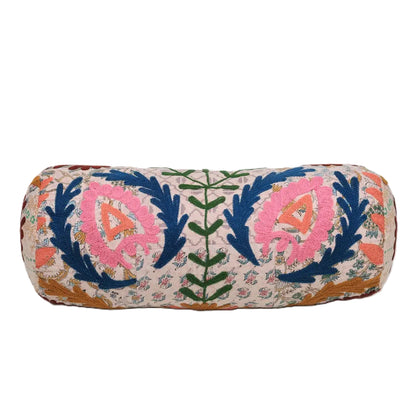 Kantha Gudari Bolster Pillow | 21x8"