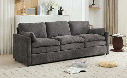 Cozy Upholstered Oversized 3-Seater Cloud Sofa in Dark Gray