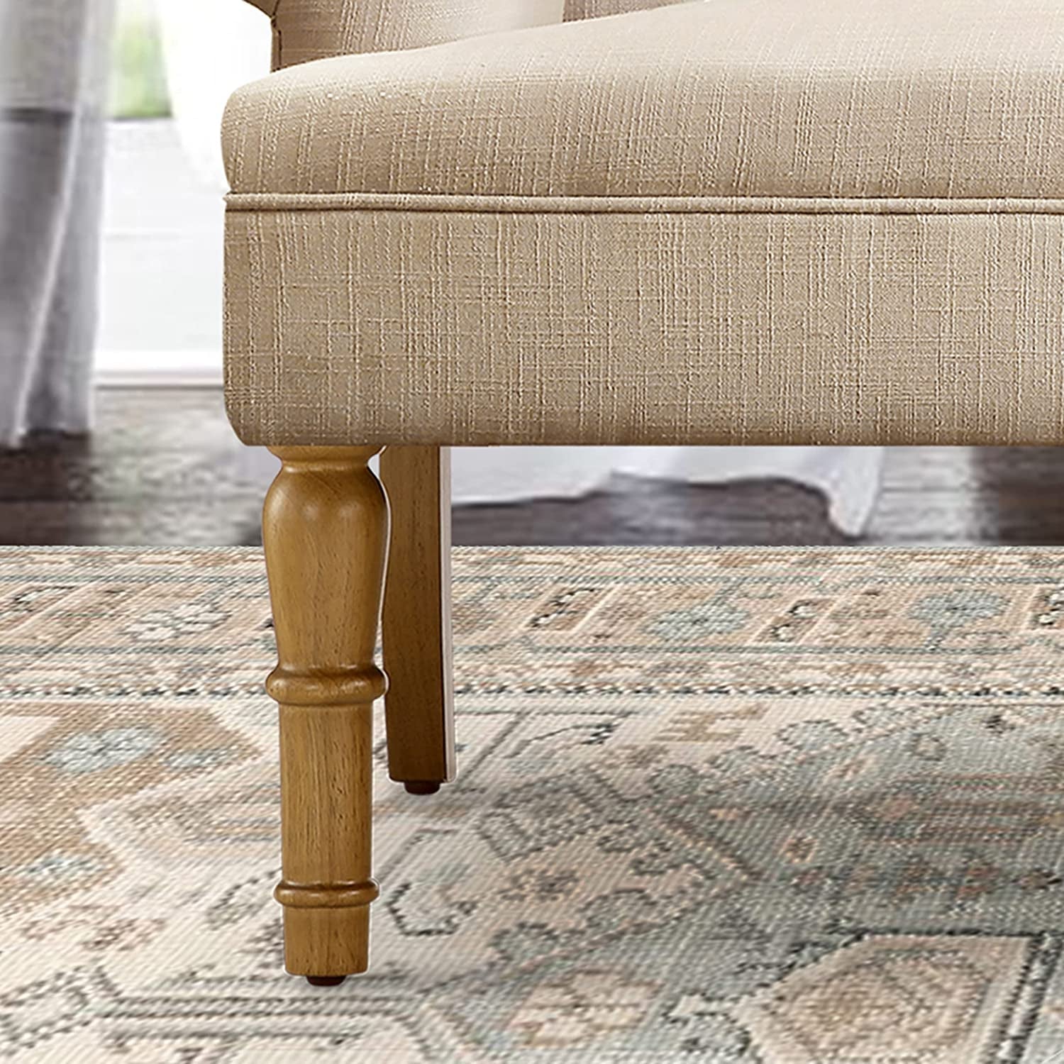 Chesterfield Tufted Loveseat Sofa in Warm Beige