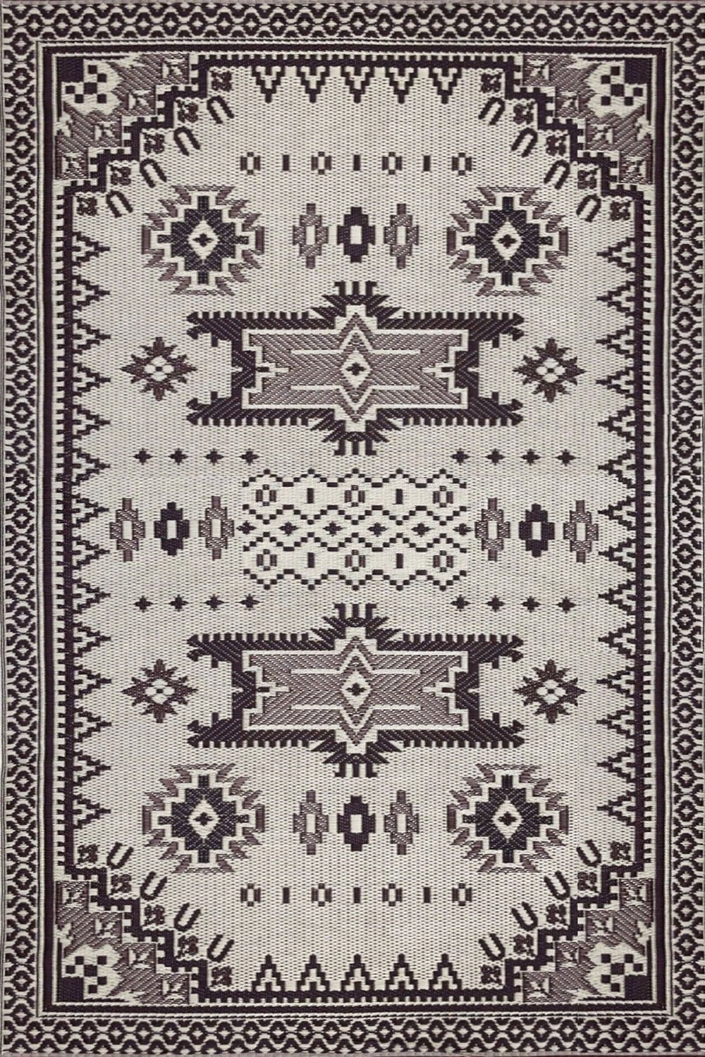 Apache Cream &amp; Brown Outdoor Mat