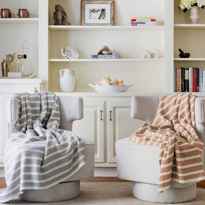 Poly Pinstripe - Indoor|Outdoor Sustainable Knit Minimalist Throw Blanket