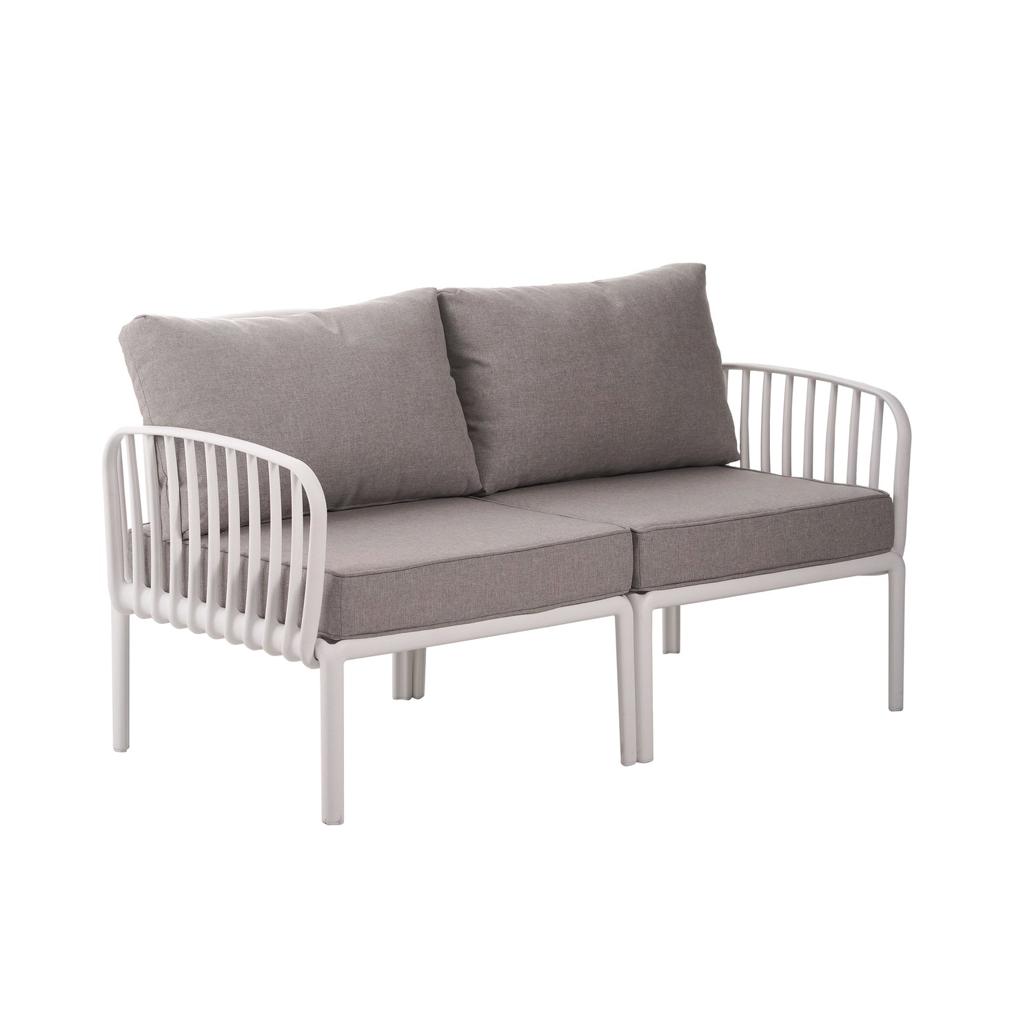 3 Piece Patio Conversation Set - White &amp; Gray