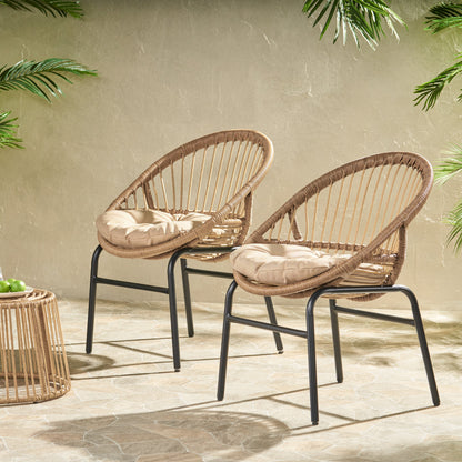 Outdoor Accent Chair with Curved Back - Set of 2