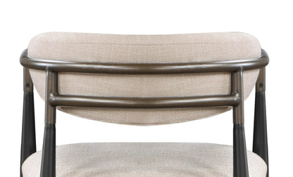 Beige and Black Armchair with Open Back - Set of 2