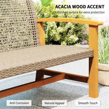 Spacious Wicker Outdoor Couch for Three