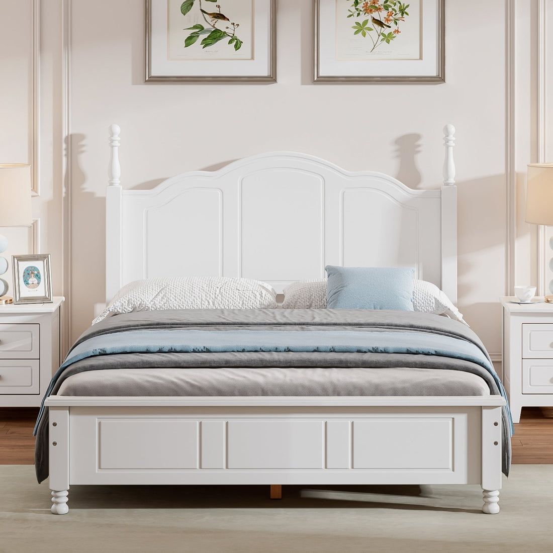 Full Size Farmhouse Bed Frame in White