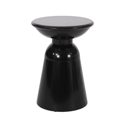 Modern Outdoor Metal End Table in Black Finish