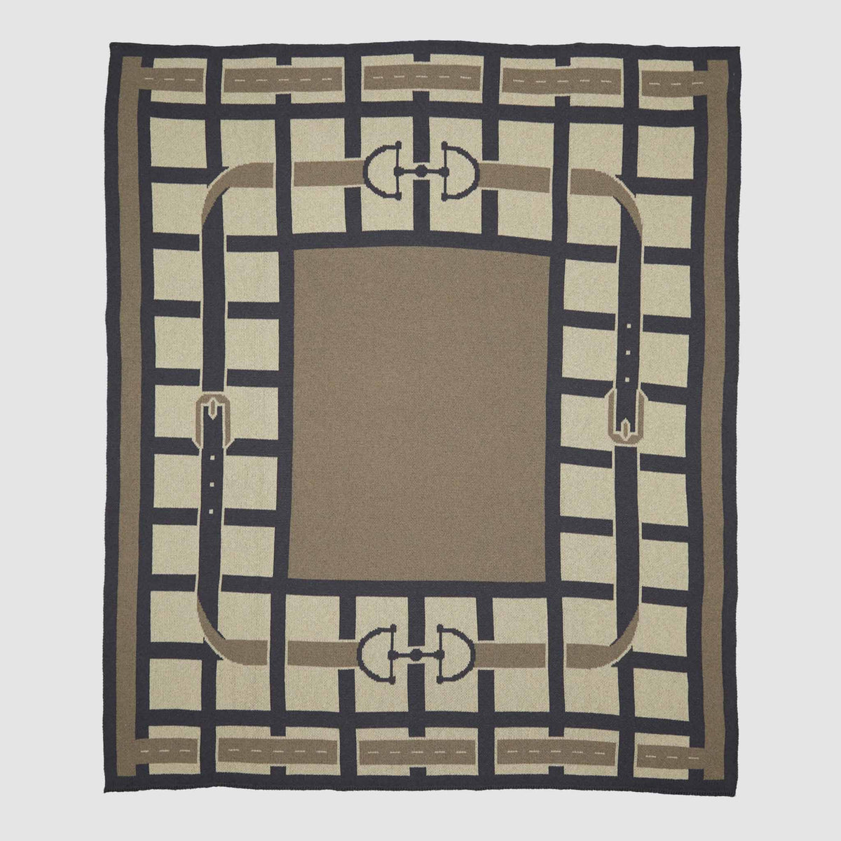 Equestrian Lattice - Cotton Sustainable Knit Throw Blanket