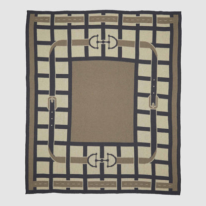 Equestrian Lattice - Cotton Sustainable Knit Throw Blanket