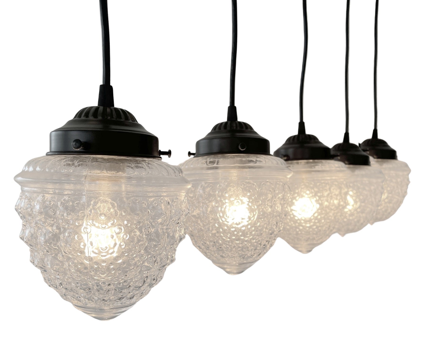 Antique Glass Dining Room Rectangular Pendant Chandelier Ceiling Light