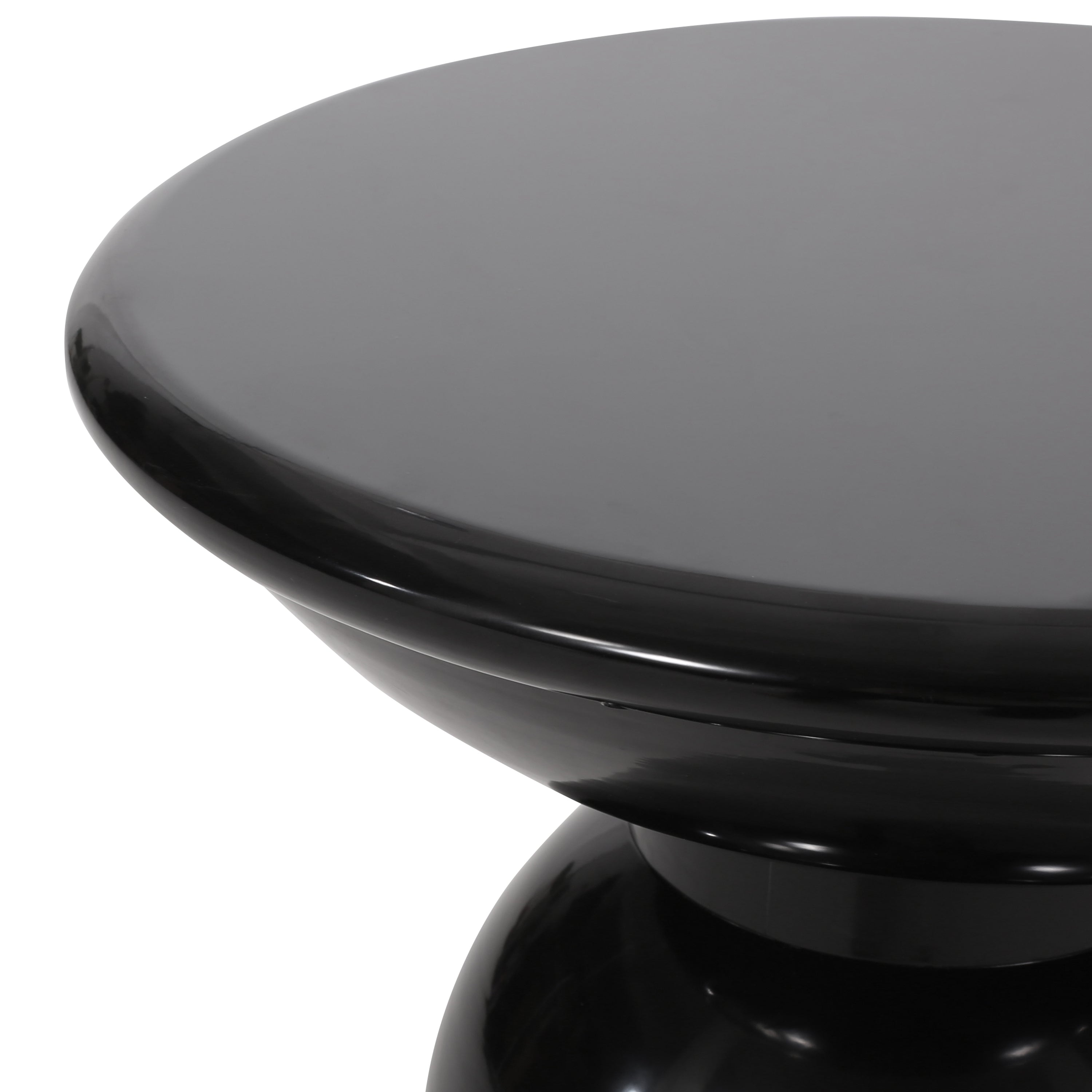 Modern Outdoor Metal End Table in Black Finish
