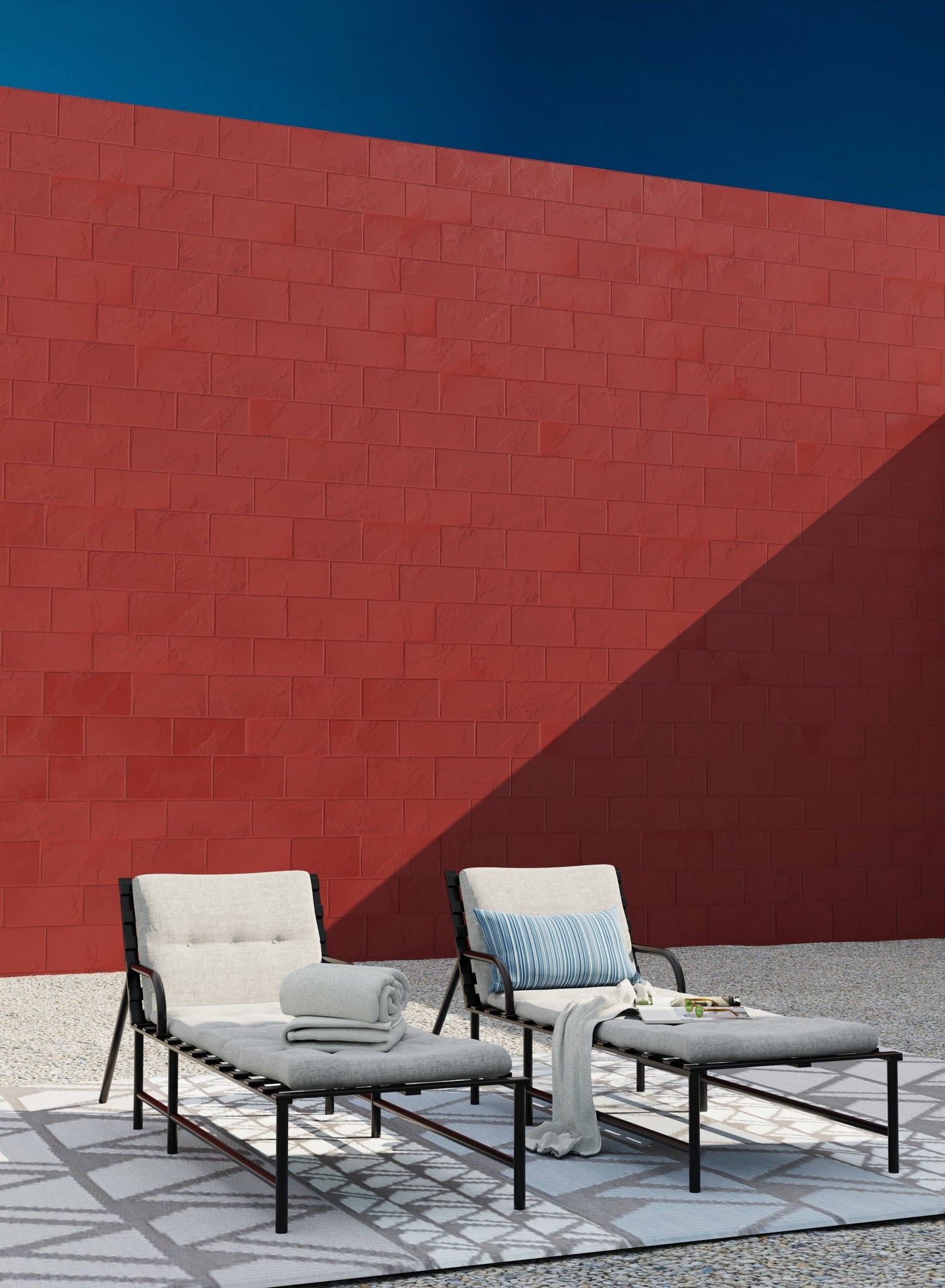 Zig Zag Grey Outdoor Mat