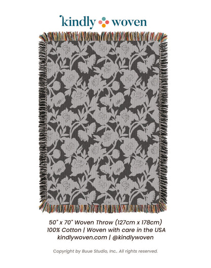 Neutral Floral Jacquard Woven Throw