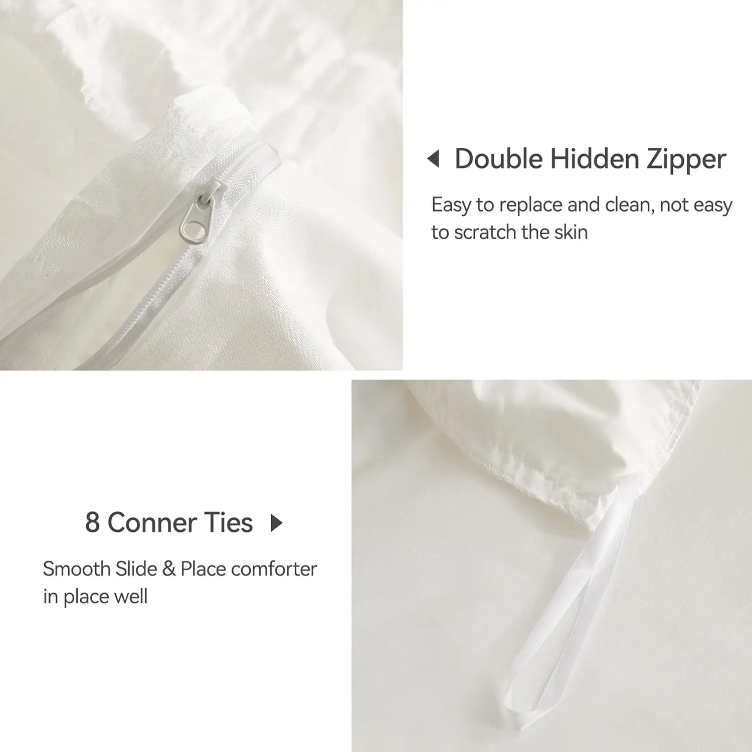 White Seersucker Duvet Set - 3 Piece Set - Queen