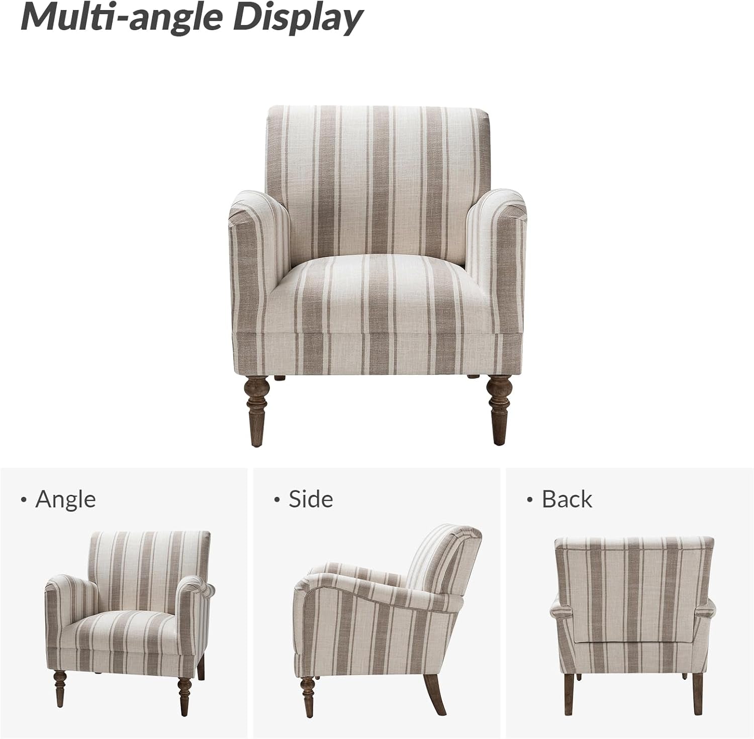 Tan Stripe Accent Chair